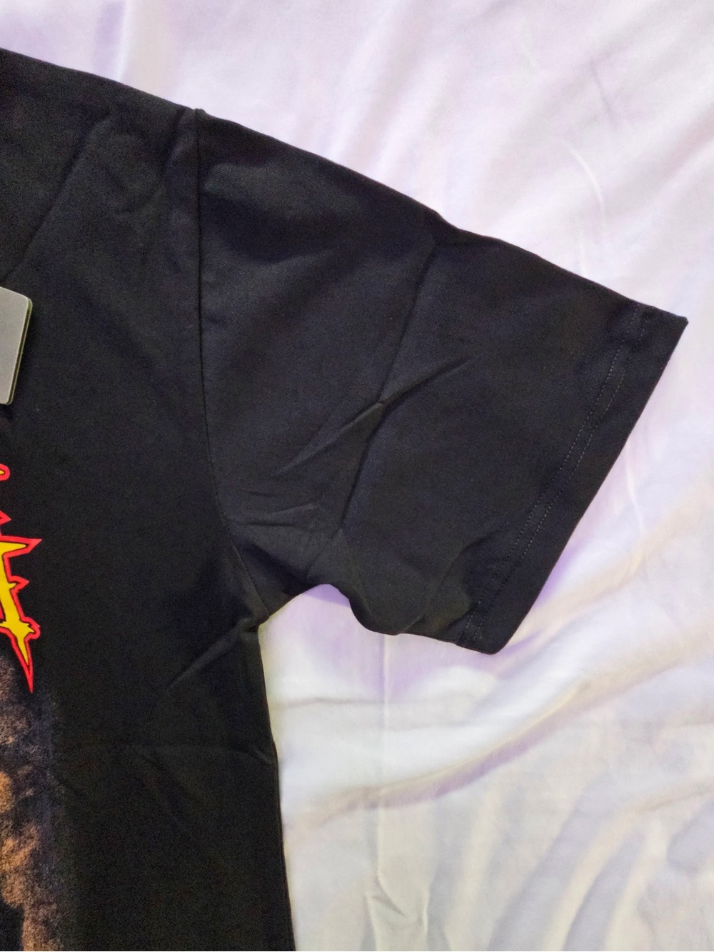 Balenciaga Black Short-Sleeve Tee with Red-Yellow Flame Logo - Picture 5 of 6
